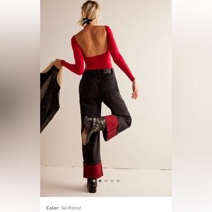 Free People Low Back Seemless Long Sleeve Top